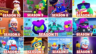 All Brawlers amp Skins In All Brawl Pass Season 111  Brawl Stars [upl. by Loni]