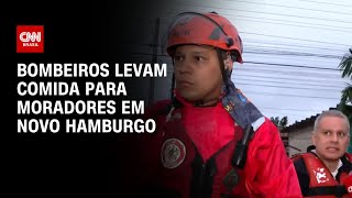 Bombeiros levam comida para moradores em Novo Hamburgo  CNN NOVO DIA [upl. by Nenerb922]