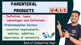 parenteral products  Preformulation factors and essential requirements  importance of isotonicity [upl. by Ian]