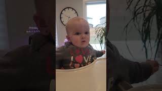 Babbling and Giggles Baby Milas Talk Show Cute Video [upl. by Annaoy]