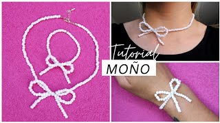 PULSERA y COLLAR de MOÑO en tendencia TUTORIAL paso a paso [upl. by Nniuq]