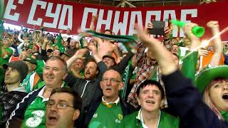 Ireland Fans belt out quotOle Ole Olequot after beating Wales 10 World Cup Qualifier 9 Oct 2017 [upl. by Anaili]