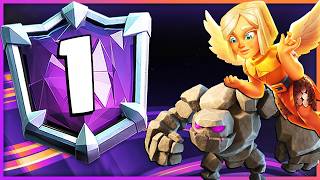 BROKEN GOLEM BATTLE HEALER reached RANK 1 IN THE WORLD — Clash Royale [upl. by Tiloine]