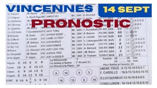 SAMEDI 14092024 PROGRAMME QUINTÉ ATTELÉ VINCENNES [upl. by Derron]