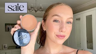 Saie Beauty Sun Melt Natural Cream Bronzer ☀️  First Impression Review  Try on [upl. by Burack]