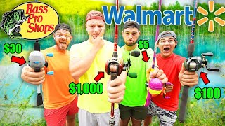 Walmart vs Bass Pro Shops 1v1v1 Budget Fishing Challenge Rod Reel Lures [upl. by Esirahs]