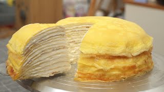 Custard Cream Mille Crepe Cake [upl. by Linkoski402]