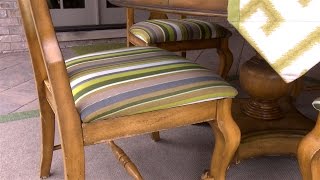 How to Upholster a Dining Room Seat  for an Outdoor Covered Porch [upl. by Tnek553]