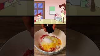 Shin chan anime cooking in real life [upl. by Nanice736]