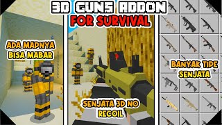 3D GUNS ADDON BISA DI CRAFTING DI SURVIVAL  GUN ADDON  CS DE DUST MAP MCPE [upl. by Ellenehs]