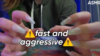 ASMR ♡ fast and aggressive build up tapping and scratching no talking [upl. by Groscr]