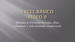 Curso Excel 2010 Básico Video 9 Hojas formatos y cálculos [upl. by Volkan]