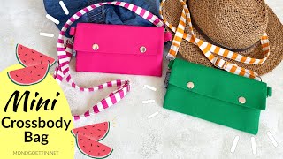 DIY  kleine süße Tasche für den Sommer ⛱️ zum Umhängen nähen ❤️ [upl. by Silverts]