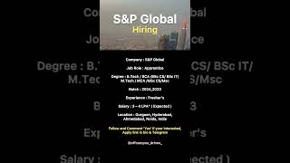 SampP Global Hiring For Apprenticeship ‼️ jobs job shorts short hiring recruitment [upl. by Kcirdlek]