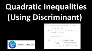 Quadratic Inequalities Using Discriminant  Quadratic Functions [upl. by Walli]