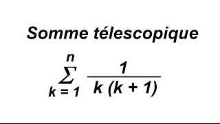 Une somme télescopique classique [upl. by Bilek614]