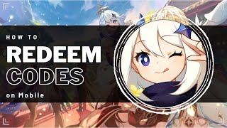 Redeem Codes in Genshin Impact Mobile  Guide [upl. by Sekofski466]