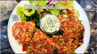 Tortilla Crusted Tilapia Recipe  Tortilla Chips Breaded Tilapia Fish [upl. by Billi]