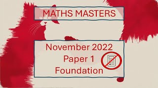 Edexcel Foundation November 2022 Paper 1 NonCalculator  Questions 56 [upl. by Imre788]