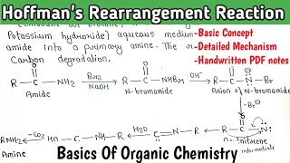 Hoffmans Rearrangement Reaction  Mechanism  Basic Concept  chemistry [upl. by Barhos]