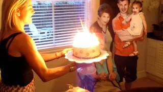 My Grandma celebrates her epic 102 birthday by blowing out all 102 candles on her cake by herself [upl. by Ahk]