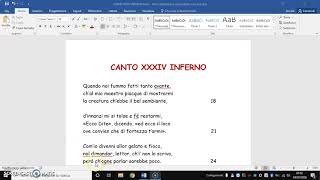 parafrasi canto XXXIV Inferno prima parte [upl. by Ahsenyl]