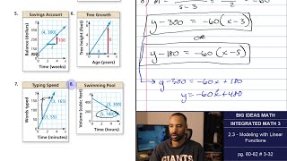 Big Ideas Math IM3 23  Modeling with Linear Functions Lecture amp Problem Set [upl. by Geerts]