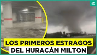 Huracán Milton Los primeros registros del fenómeno en EE UU [upl. by Drhacir126]