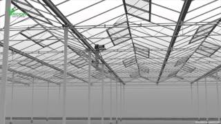 Ridder horticulture truss rail ventilation system glass greenhouse VENLO [upl. by Ynnaej467]