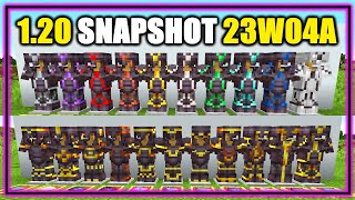 New Custom Armour and Smithing Table Changes  Minecraft 120 Snapshot 23w04a [upl. by Eiten432]