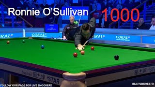 Ronnie O’Sullivan 1000’th century  FULL Frame  HD 1080P [upl. by Koppel576]