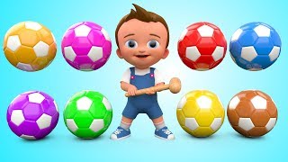 Soccer Balls Mini Golf Game Play by Little Baby Wooden Hammer to Learn Colors for Children  3D Kids [upl. by Cherish]