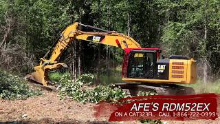 RDM52EX disc mulcher on a CAT323FL Excavator  Advanced Forest Equipment [upl. by Setarcos]