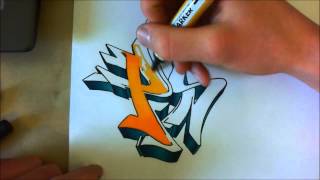 TUTORIAL GRAFFITI  coloriage avancé dégradés avec promarkers feutres à alcool HD [upl. by Aruam]