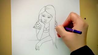 How to draw a girl with cap  Girl drawing easy step by step  Beautiful girl drawing for beginners [upl. by Aitnom]