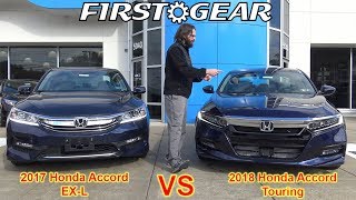 AllNew 2018 Honda Accord Touring  First Gear Review amp Test Drive w Bonus 2017 Accord EXL [upl. by Koerlin]