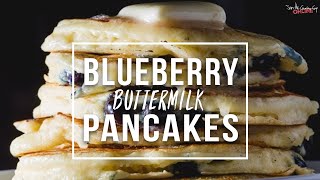 Homemade Blueberry Buttermilk Pancakes  SAM THE COOKING GUY [upl. by Jareen]