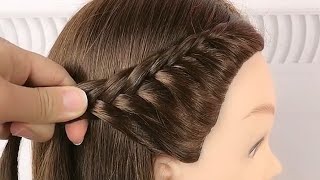 Balo ka design  side braid hairstyles  korean hairstyle ki design  hairstyle chotiyon ki design [upl. by Adiuqram]