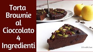 Torta Brownie Semplice al Cioccolato 4 Ingredienti Naturali Senza Glutine Senza Zucchero [upl. by Noisla441]