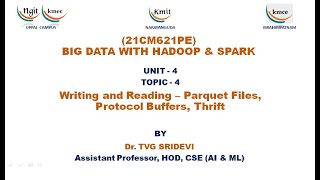 UNIT  4Writing and Reading – Parquet Files Protocol Buffers Thrift [upl. by Gasper]