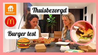 BURGER TEST  THUISBEZORGD bestellen 👎🍔  Travelling Sisters [upl. by Giglio514]