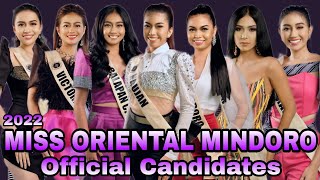 MISS ORIENTAL MINDORO 2022  Official Candidates [upl. by Malkah]