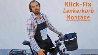 Klickfix Montage So befestigst du deinen Lenkerkorb am Fahrrad [upl. by Brindle543]