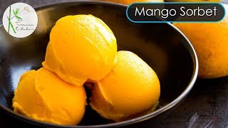 Mango Ice Cream without Milk amp Cream  Mango Sorbet Recipe  The Terrace Kitchen [upl. by Adnik902]