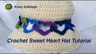 Crochet Interlocked Hearts Hat Tutorial [upl. by Aticilef]