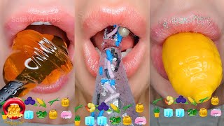 Satisfying ASMR EATING EMOJI FOOD CHALLENGE ICE ALOE VERA HONEY TANGHULU Mukbang 먹방 [upl. by Egroeg253]