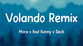 Volando Remix  Mora x Bad Bunny x Sech Letra 🎃 [upl. by Resa]