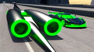 Thrust SSC Alien Engine 20 Million HP vs Koenigsegg Jesko Alien Engine at Special Stage Route X [upl. by Lynnworth]