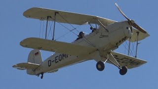 Bücker Casa 131 Jungmann 1954 DEOMM engine start taxy take off landing Gelnhausen airfield EDFG [upl. by Ariaet]