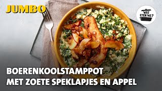 Wat eten we Boerenkoolstamppot met zoete speklapjes en appel [upl. by Jauch]